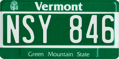 VT license plate NSY846