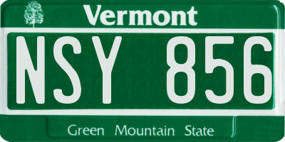 VT license plate NSY856
