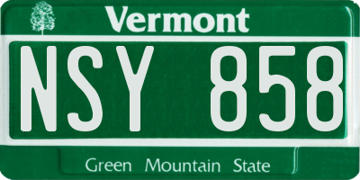 VT license plate NSY858