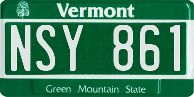VT license plate NSY861