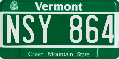 VT license plate NSY864