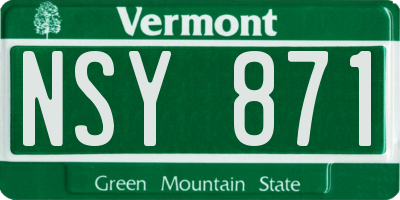 VT license plate NSY871