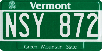 VT license plate NSY872