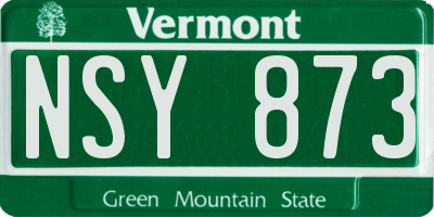 VT license plate NSY873