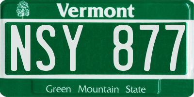 VT license plate NSY877