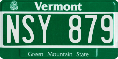 VT license plate NSY879