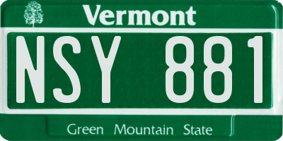 VT license plate NSY881