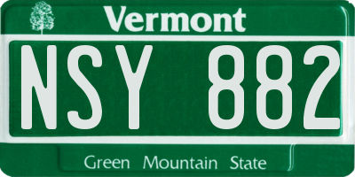 VT license plate NSY882