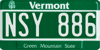 VT license plate NSY886