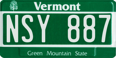 VT license plate NSY887