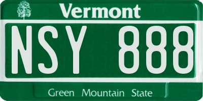 VT license plate NSY888