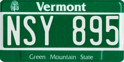 VT license plate NSY895