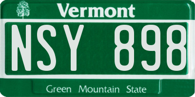 VT license plate NSY898