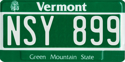 VT license plate NSY899