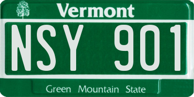 VT license plate NSY901