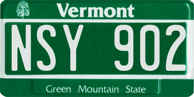 VT license plate NSY902