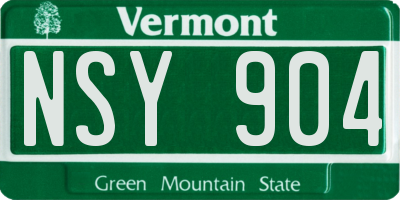 VT license plate NSY904
