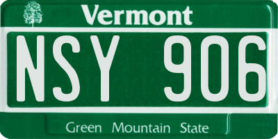 VT license plate NSY906