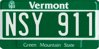 VT license plate NSY911