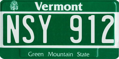 VT license plate NSY912