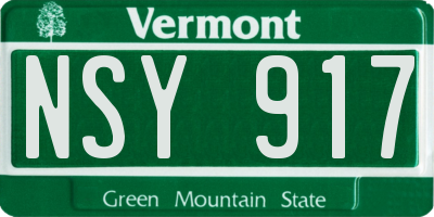 VT license plate NSY917