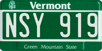 VT license plate NSY919