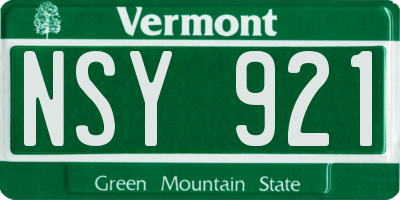VT license plate NSY921