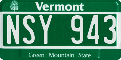 VT license plate NSY943