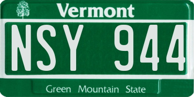 VT license plate NSY944