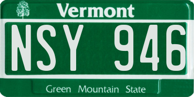 VT license plate NSY946