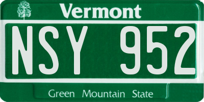 VT license plate NSY952