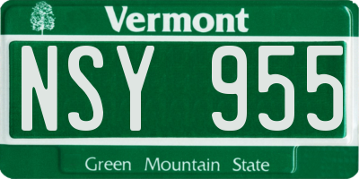 VT license plate NSY955