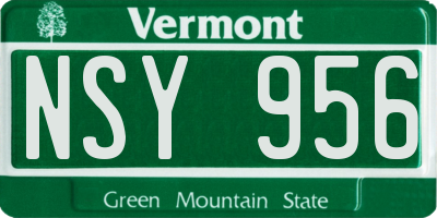 VT license plate NSY956