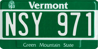 VT license plate NSY971