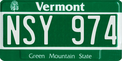 VT license plate NSY974