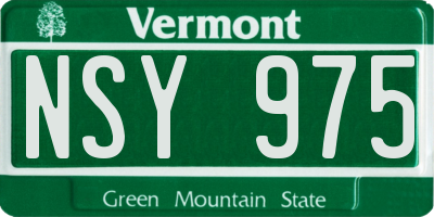 VT license plate NSY975