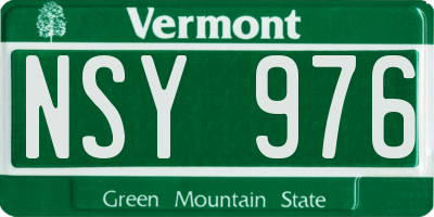 VT license plate NSY976