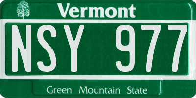 VT license plate NSY977