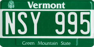 VT license plate NSY995