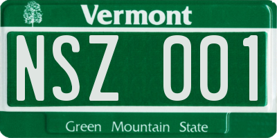 VT license plate NSZ001