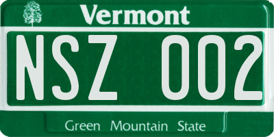 VT license plate NSZ002