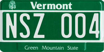 VT license plate NSZ004