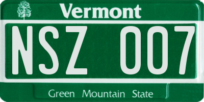 VT license plate NSZ007