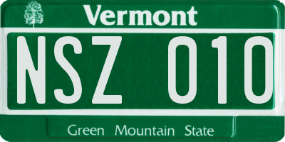 VT license plate NSZ010