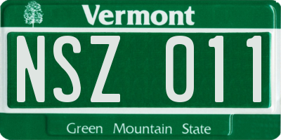 VT license plate NSZ011