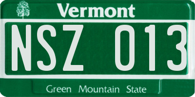 VT license plate NSZ013