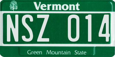 VT license plate NSZ014