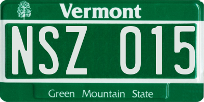 VT license plate NSZ015
