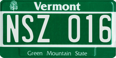 VT license plate NSZ016