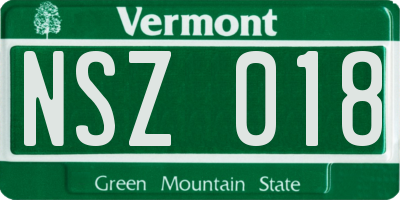 VT license plate NSZ018